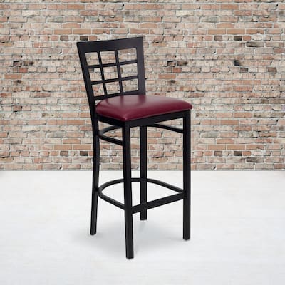 2 Pack Window Back Metal Restaurant Barstool