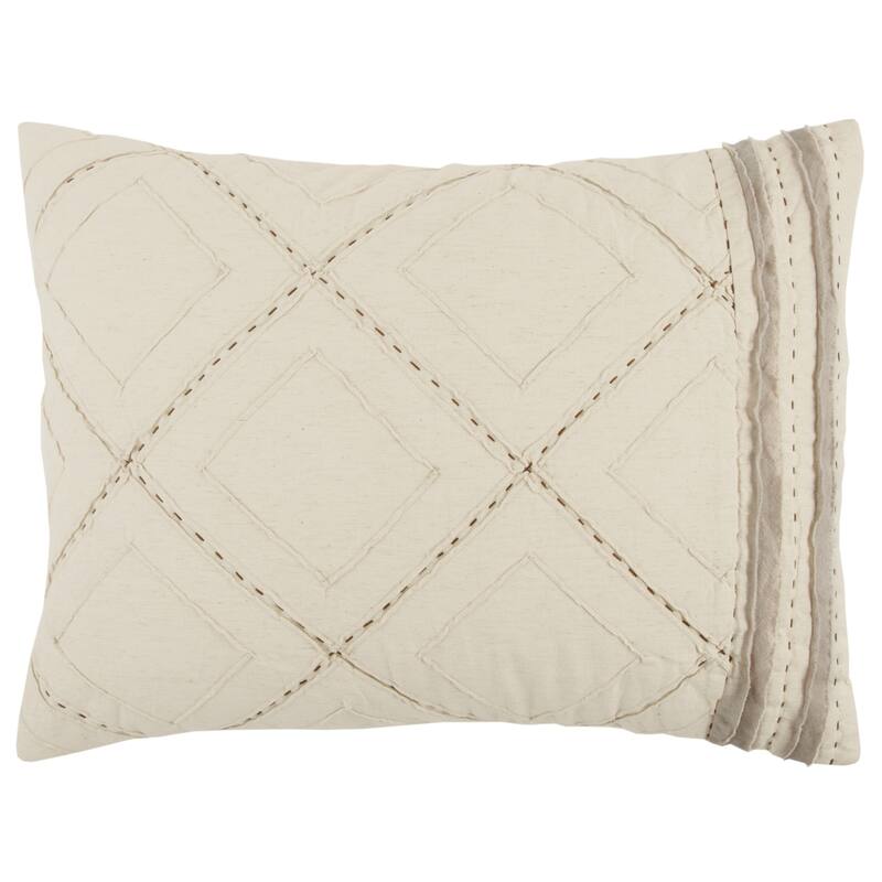 Lyric Hand Quilted Cotton Sham in Natural - 20"x26"