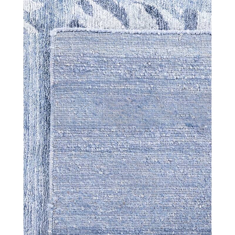 Modern One-of-a-Kind Hand-Knotted Area Rug, Blue - 9' 1" x 11' 10"