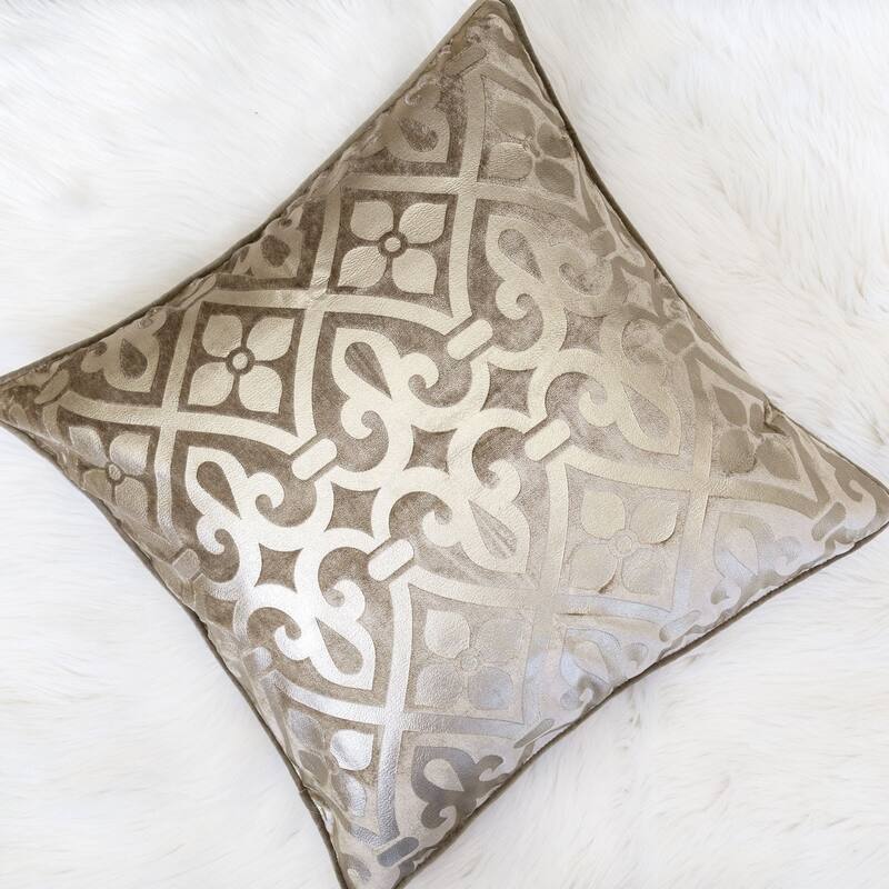 Homey Cozy Foil Print Vintage Throw Pillow Cover & Insert