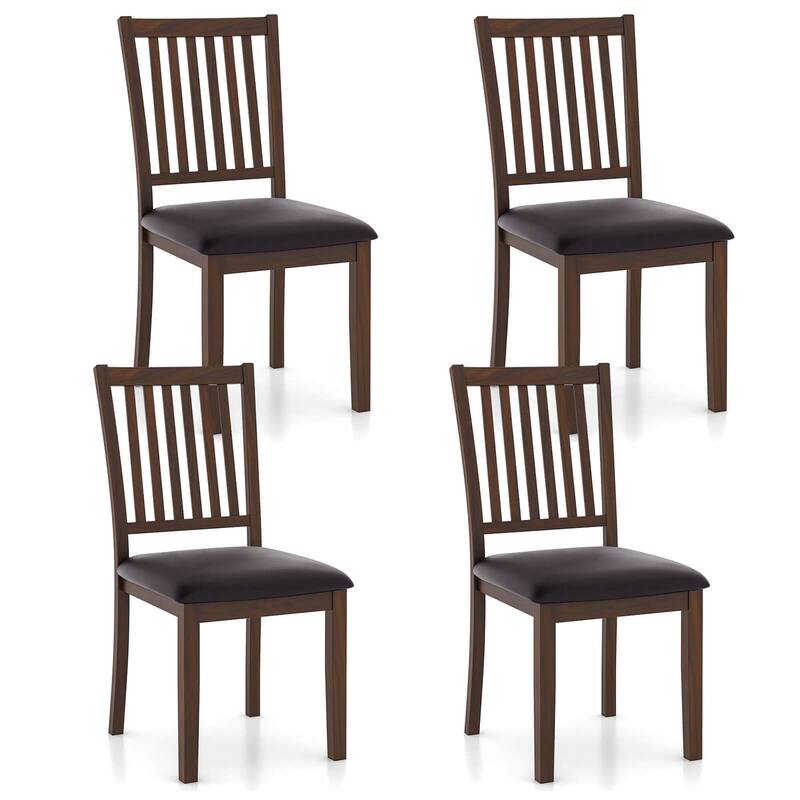 Costway Modern Dining Chair Set of 2/4 with Slanted High Backrest - 4 PCS - Set of 4