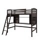 preview thumbnail 26 of 38, Twin size Loft Bed with Storage Shelves, Desk and Ladder, White