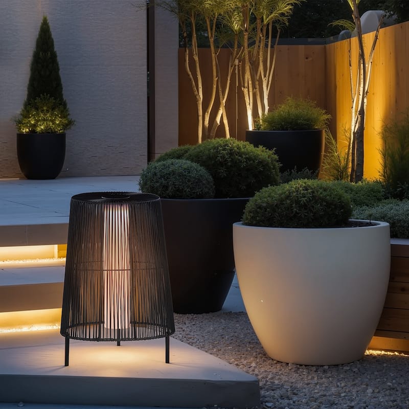 Modern Outdoor Solar Lights Floor Lamp for Patio Set of 2 - Set of 2