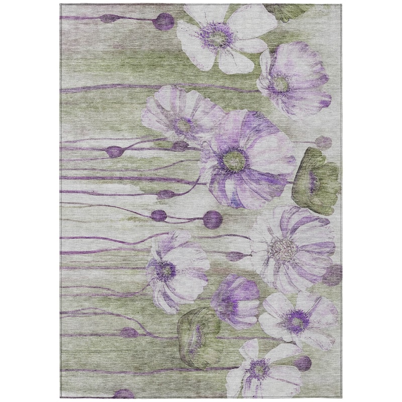 HomeRoots Floral Transitional Rectangle Outdoor Rug