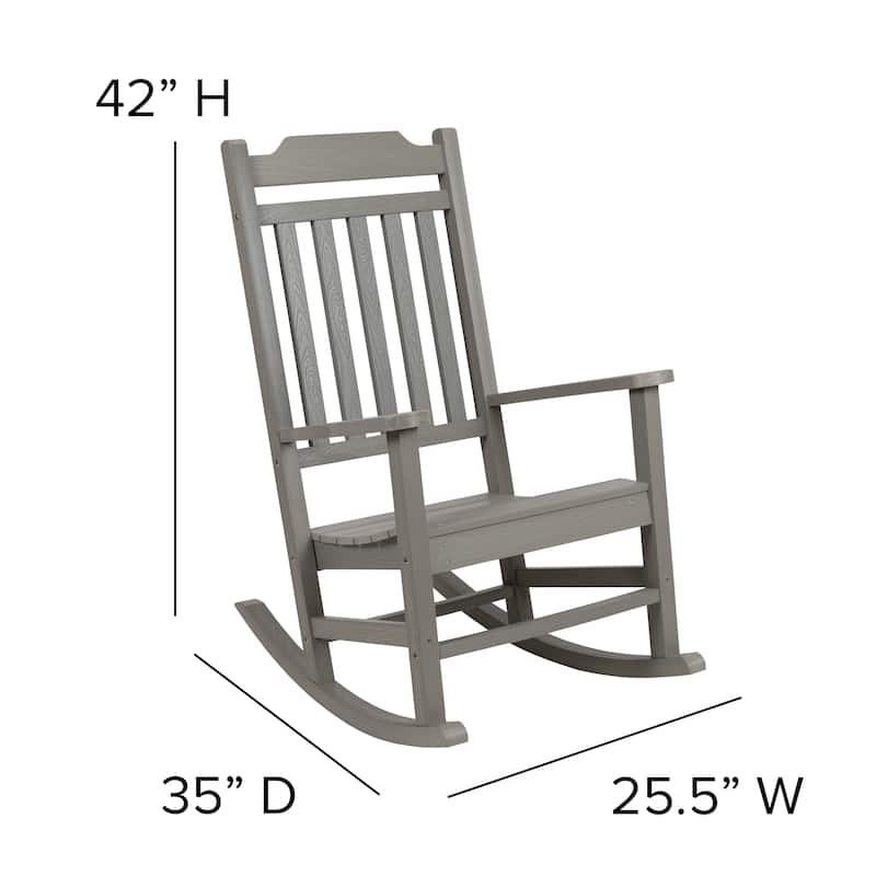 All-Weather Rocking Chair in Faux Wood - Patio and Backyard Furniture
