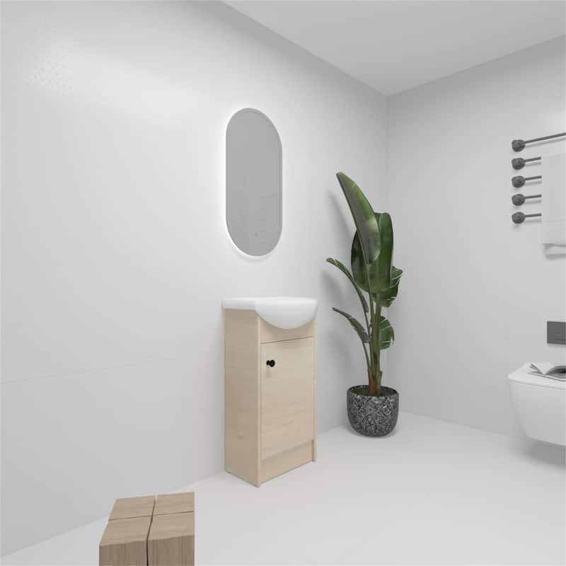 Freestanding 18 Inch Bathroom Vanity With Sink