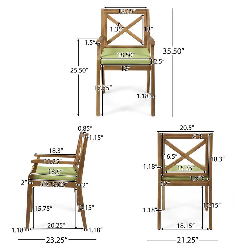 Llano Outdoor 5 Piece Acacia Wood Dining Set by Christopher Knight Home