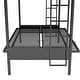 preview thumbnail 11 of 10, Black Twin over Full Metal Bunk Bed with Fence and Multi-Function Design
