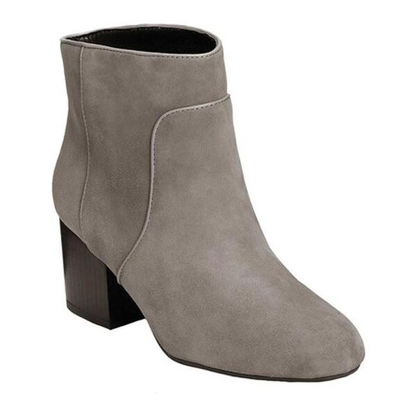 grey block heel booties