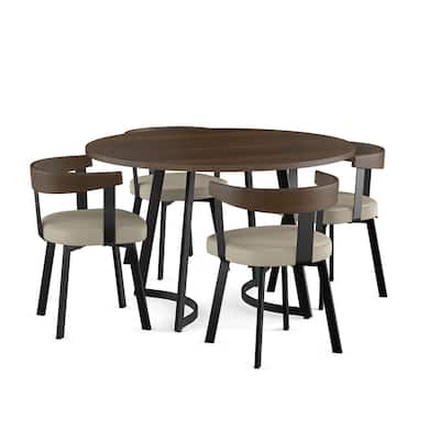 Amisco Joelle Table and Lars Chairs 5 Piece Dining Set