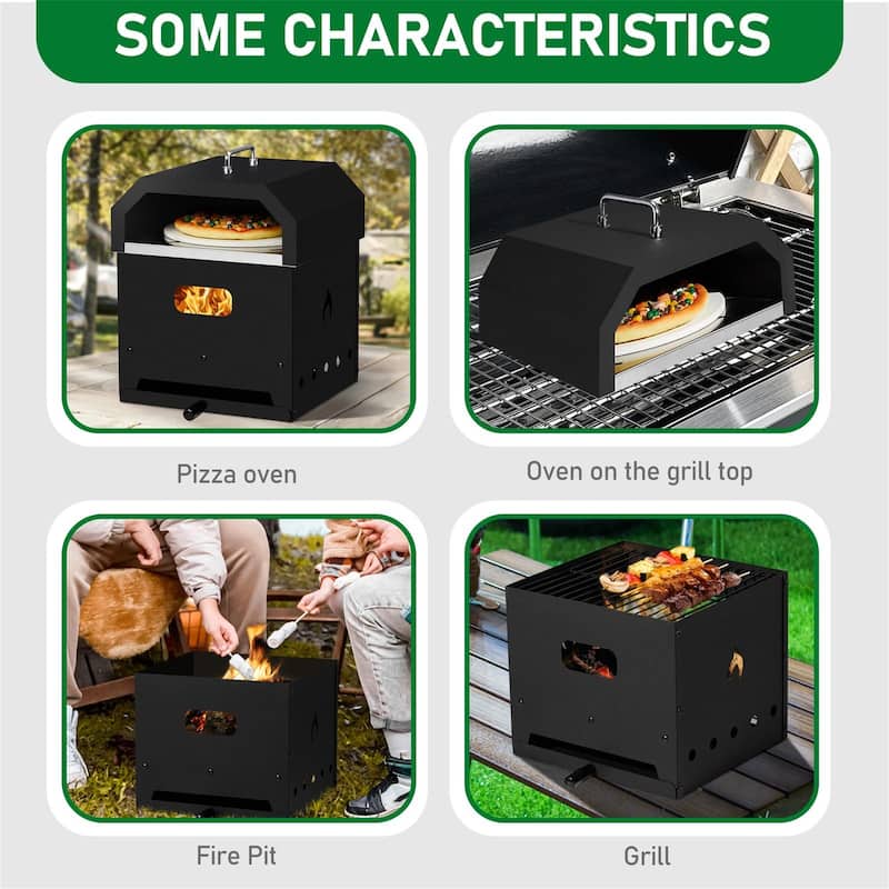 Portable Square Charcoal Pizza Oven