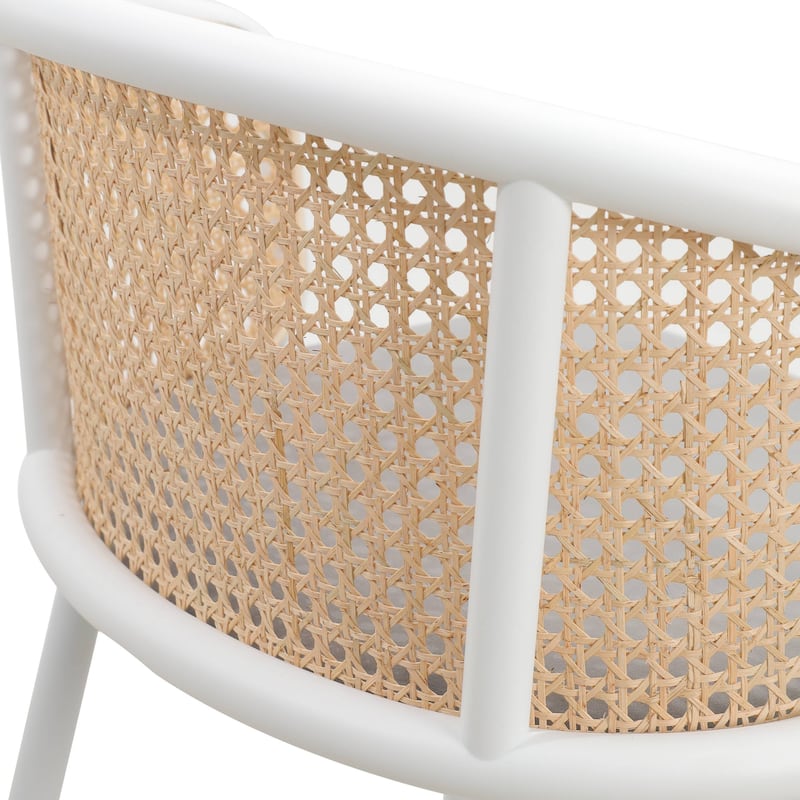 LeisureMod Ervilla Bar Stool with White Powder Coated Steel Frame Set of 2 - 37"