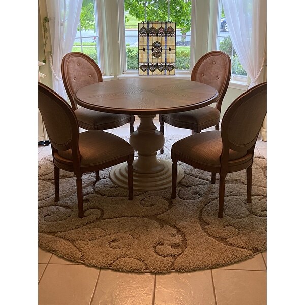 Madison Park Hemlock Reclaimed Walnut Antique Cream Dining Table Overstock 26966987