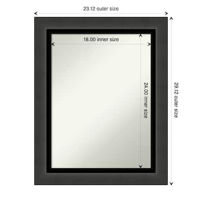 Non-Beveled Bathroom Wall Mirror - Tuxedo Black Frame