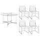 preview thumbnail 1 of 15, Keeling 5-Piece Round Glass Top Acrylic Dining Set Chrome Chrome