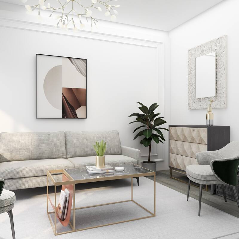 Silver Metal Ribbon Wall Mirror - 33 x 2 x 43