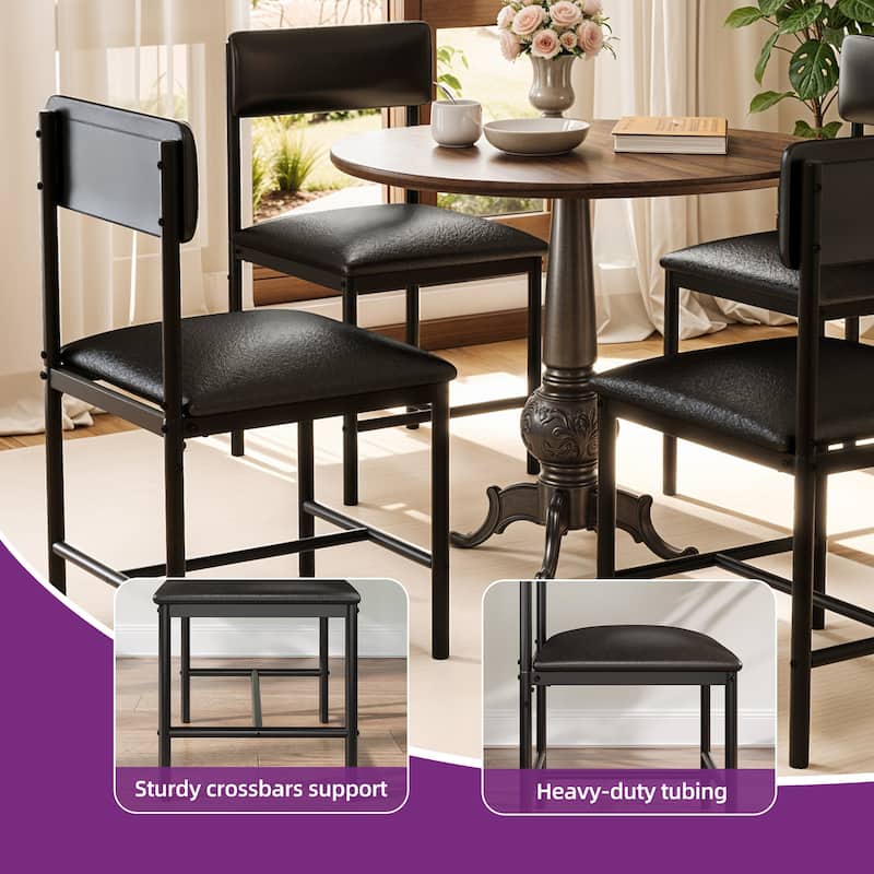Moasis Modern Faux Leather Upholstered Dining Chairs Set of 4