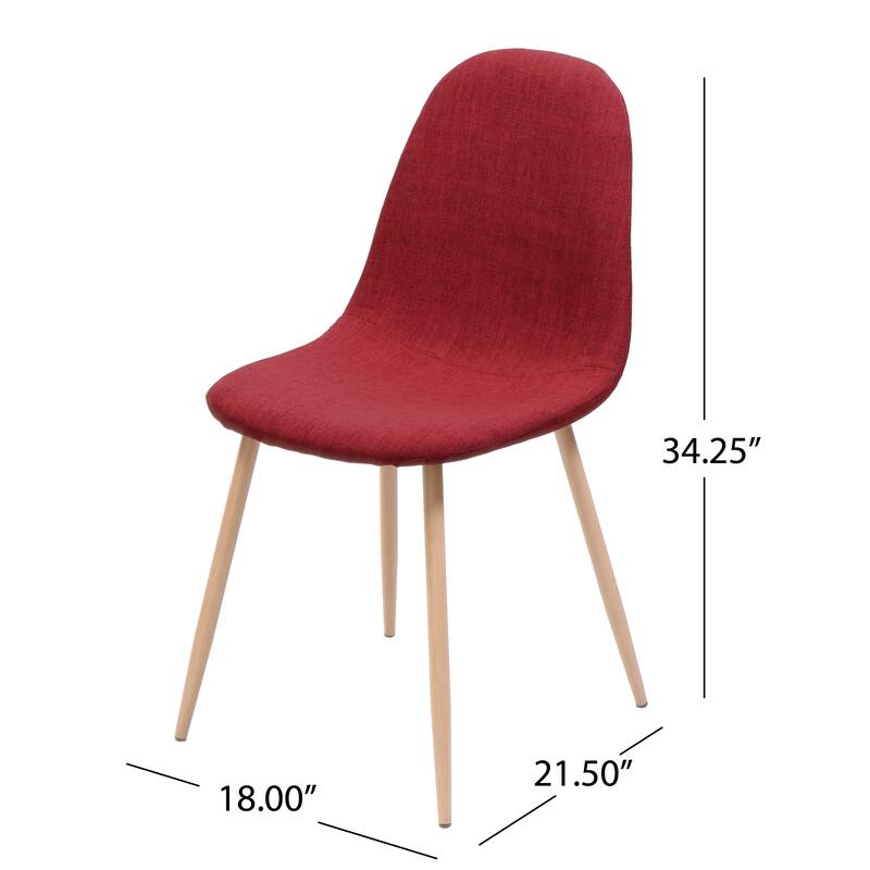 Fabric Dining Chair Set of 2 Round Back Accent Chairs Arc Lounge Chair