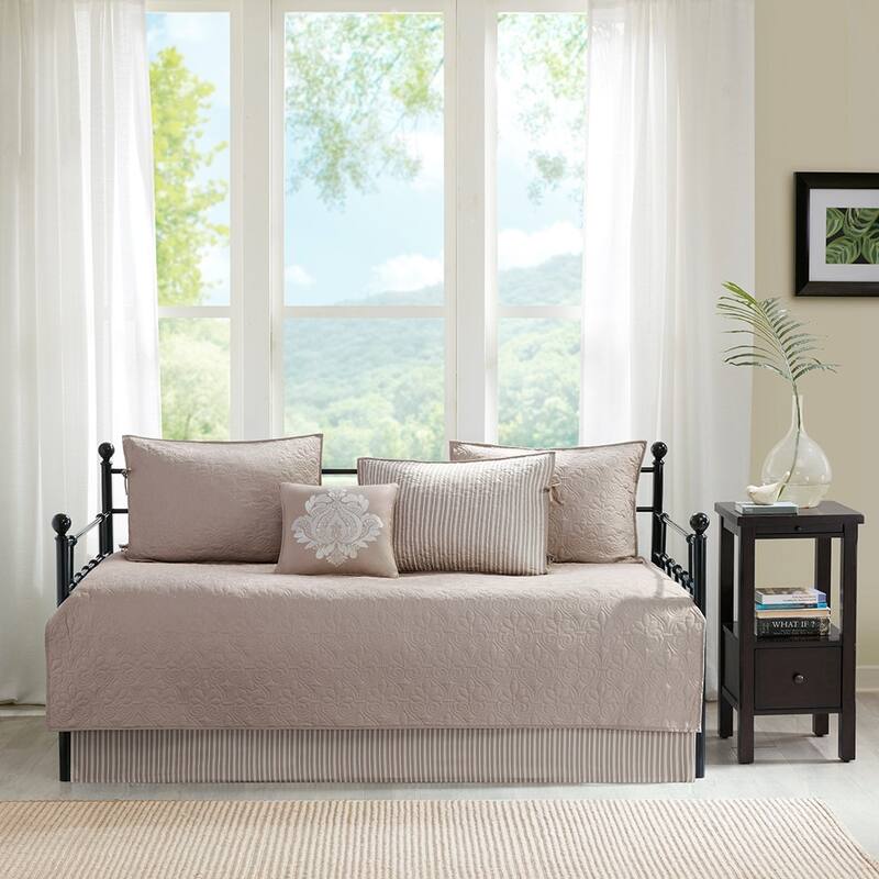 6 Piece Reversible Daybed Cover Set Khaki Daybed