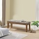 preview thumbnail 41 of 57, Button-Tufted Bench for End of Bed, Entryway Bench Beige/ Black/ Brown Solid Wood, Leather, Fabric 44-inch