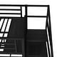 preview thumbnail 10 of 10, Twin XL over Twin & Twin Bunk Bed Metal Triple Bunk Bed with Foldable Desk, Storage Stairs Shelves and Safety Guardrails