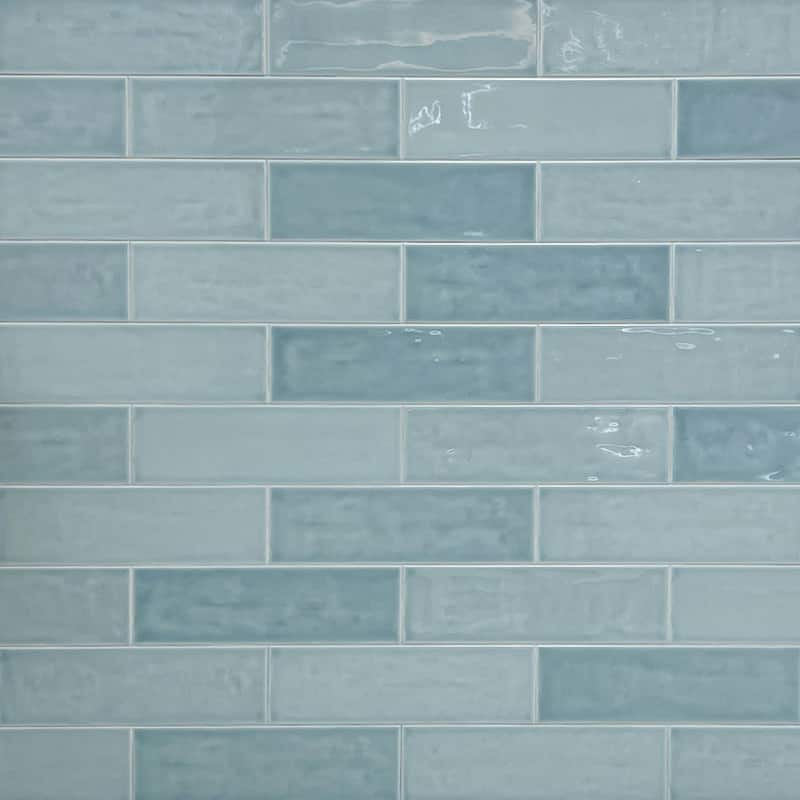 Cruz Bay Studio BE3 Bedouin - 4" x 12" Brick Wall Tile - Glossy Visual - Green Gloss