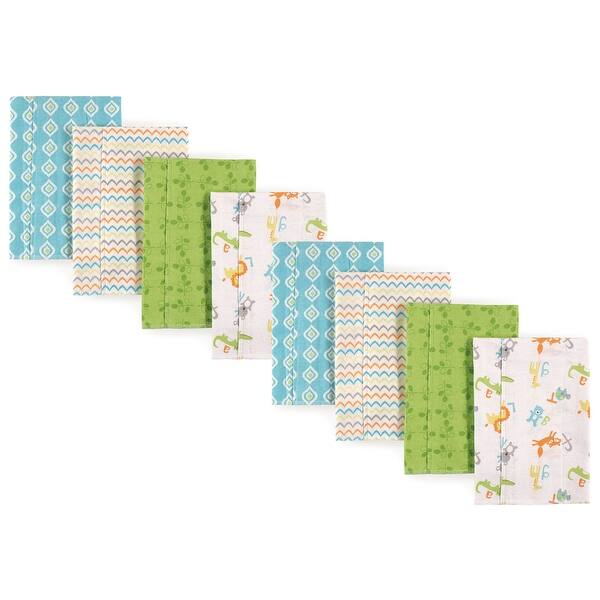 slide 1 of 1, Luvable Friends Boys Cotton Poly Flannel Burp Cloths 8-Pack, Abc, One Size - Abc 8-Pack - One Size One Size - Abc 8-Pack