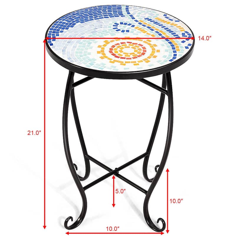 Costway Outdoor Indoor Accent Table Plant Stand Scheme Garden Steel