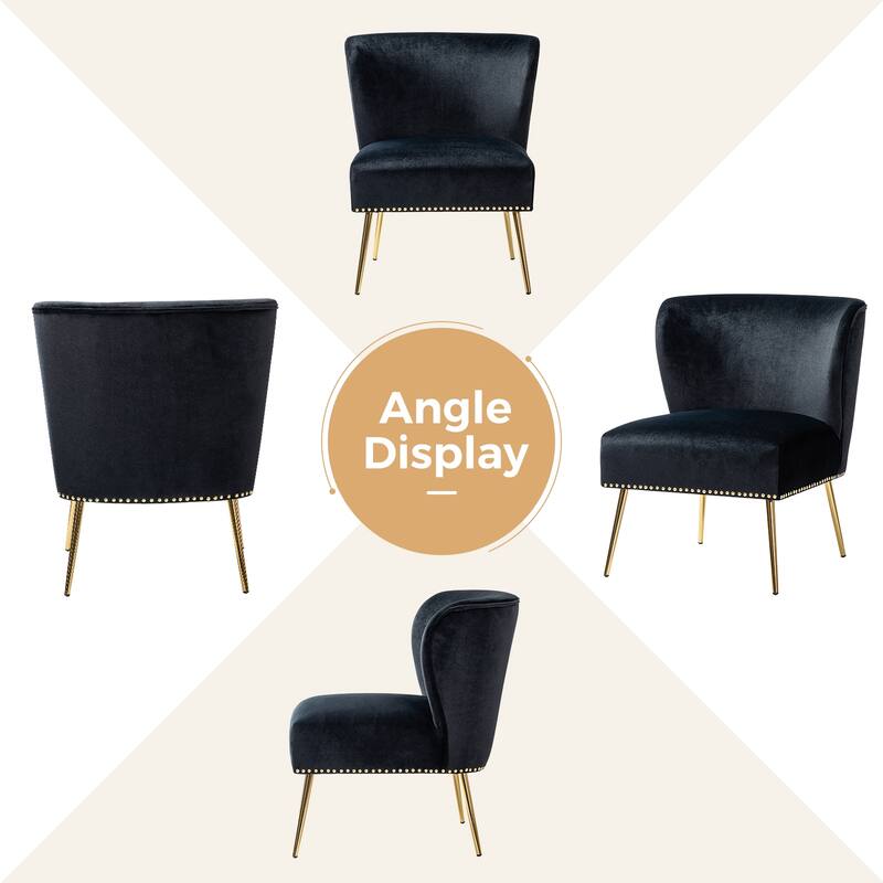 Celtia Modern Velvet Accent Side Chair with Nailhead Trim by HULALA HOME