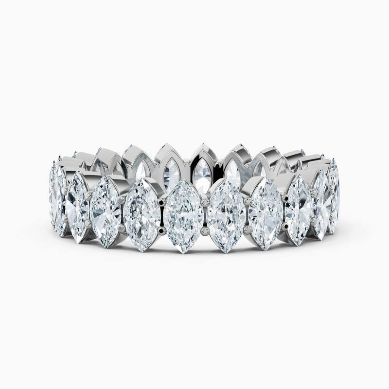 Auriya 14k Gold Marquise North-South Lab Grown Diamond Eternity Band 2.70 - 10.50 ct. tw. (F-G, VS) - 3.30 ct. wt. - 8.5 - White