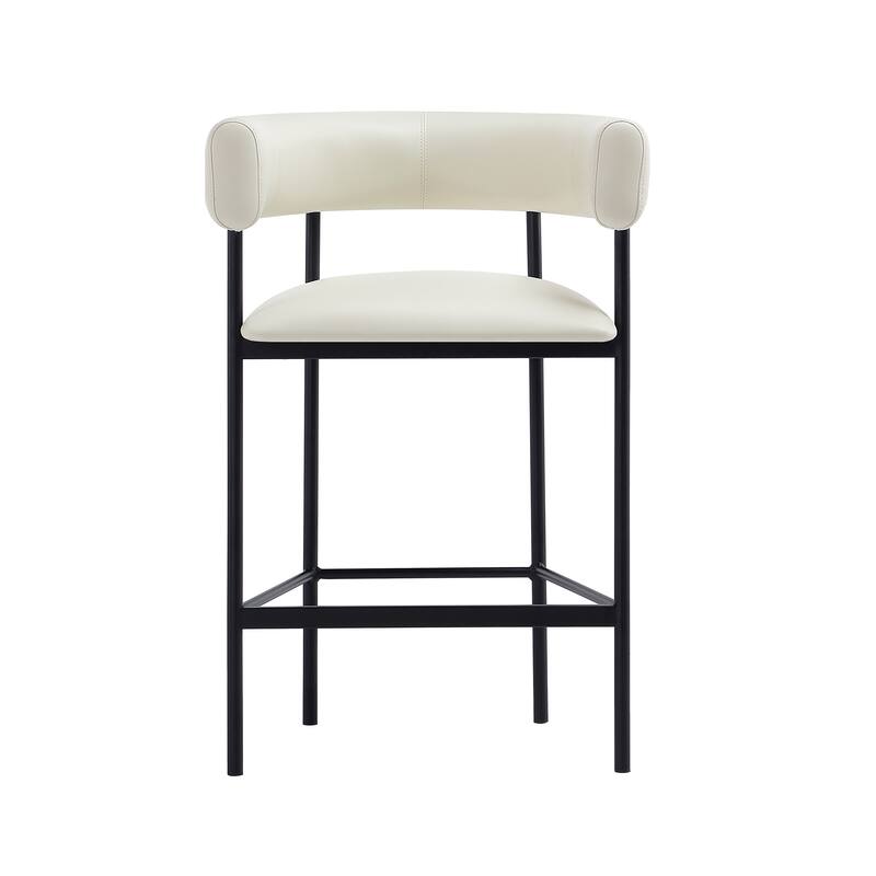 Manhattan Comfort Onda Metal Vegan Leather Counter Stool