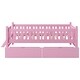 preview thumbnail 20 of 28, Bedroom Wood Twin Size Platform Bed with Both Sides Guardrail and 2 Storage Drawers, Kids Bed Frame with Slats Support