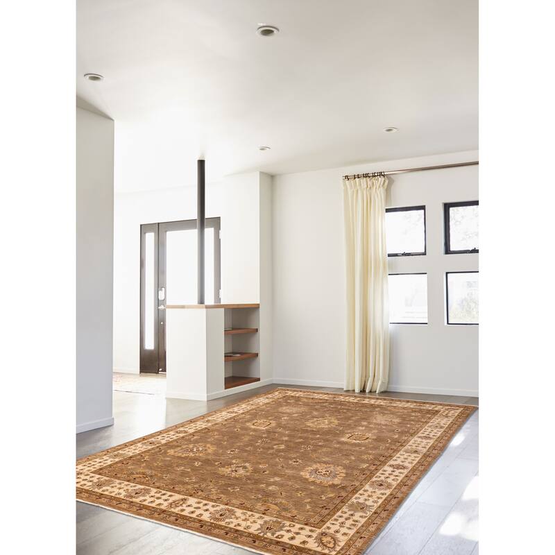 ECARPETGALLERY Hand-knotted Jamshidpour Brown Wool Rug - 8'5 x 11'6