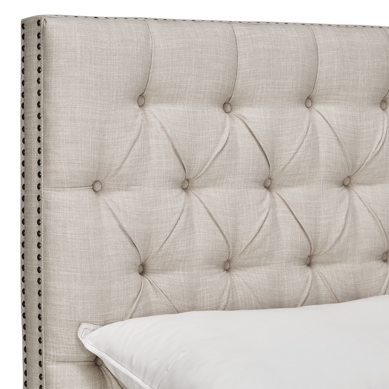 Knightsbridge Tufted Linen Chesterfield Headboard only by iNSPIRE Q Artisan - Queen