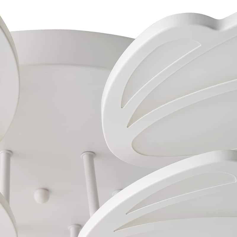 Modern Dimmable Metal Flower Petals LED Semi Flush Mount Ceiling Light
