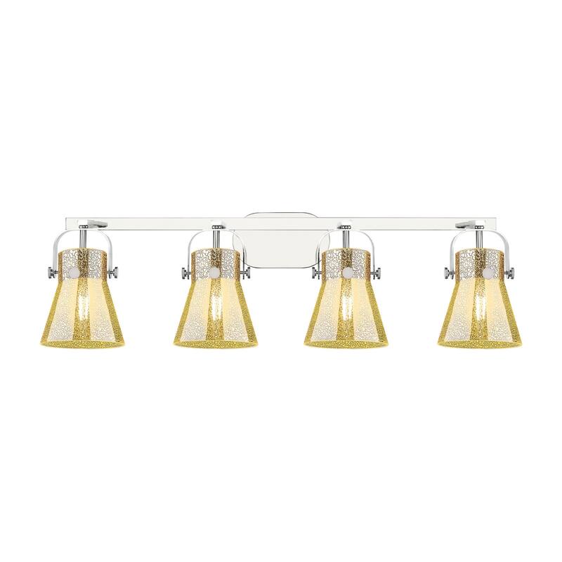Innovations Lighting 423-4W-11-37 Pilaster II Cone Vanity Pilaster II - Polished Chrome / Mercury
