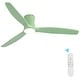 preview thumbnail 45 of 69, Sofucor 52Inch Low Profile Flush Mount Ceiling Fan with LED Light,3‑Blade Quiet Light Combo for Bedroom Kitchen Living Room Green