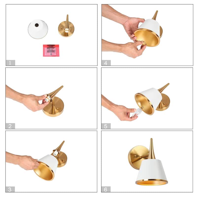 Mid-century Modern Gold 1/2/3/4-Light Bathroom Vanity Light Metal Wall Sconces