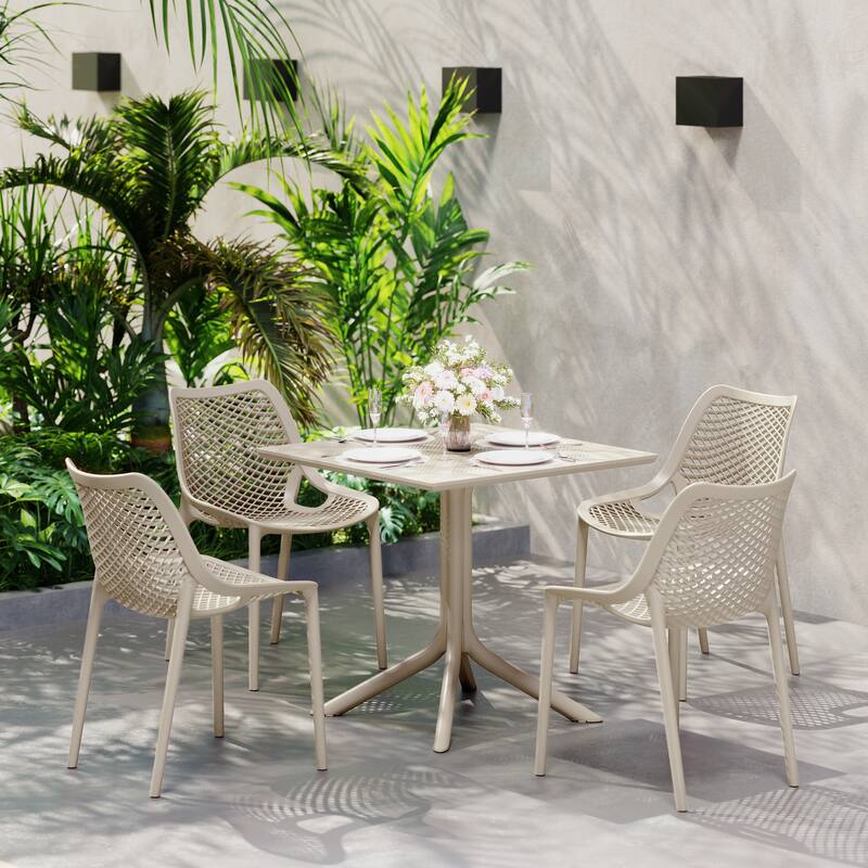 Frond and Form 4-Person Outdoor Square Dining Set
