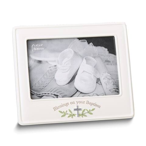 Curata Blessings on Your Baptism Resin 4x6 Photo Frame
