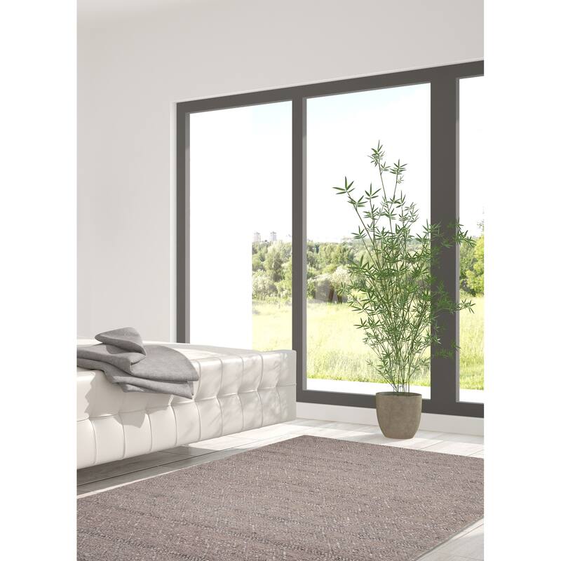 ECARPETGALLERY Braid weave Sienna Grey Wool Rug - 6'0 x 8'9