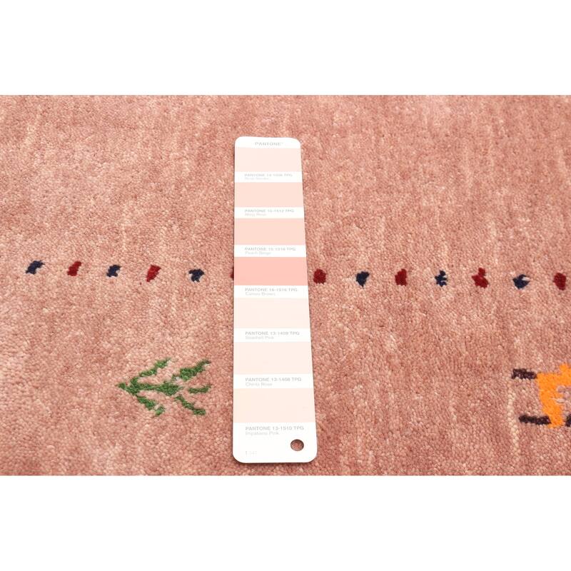 ECARPETGALLERY Hand Loomed Kashkuli Gabbeh Pink Wool Rug - 3'10 x 5'9
