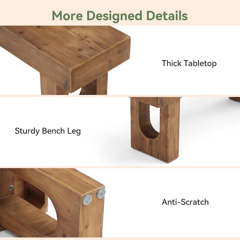 47" Long Solid Wood Shoe Bench