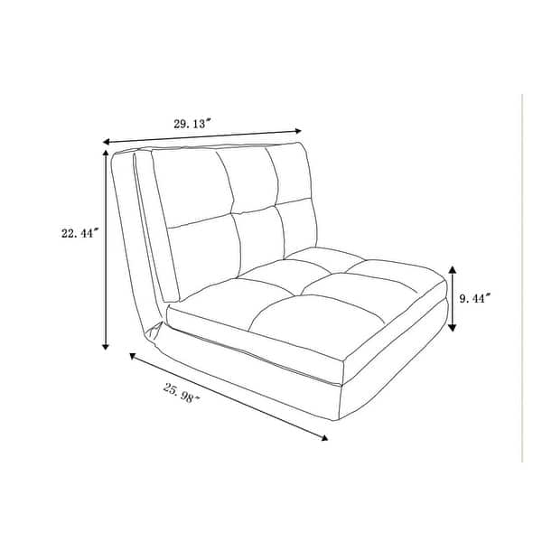 dimension image slide 3 of 7, Loungie Microsuede 5-position Convertible Flip Chair/ Sleeper