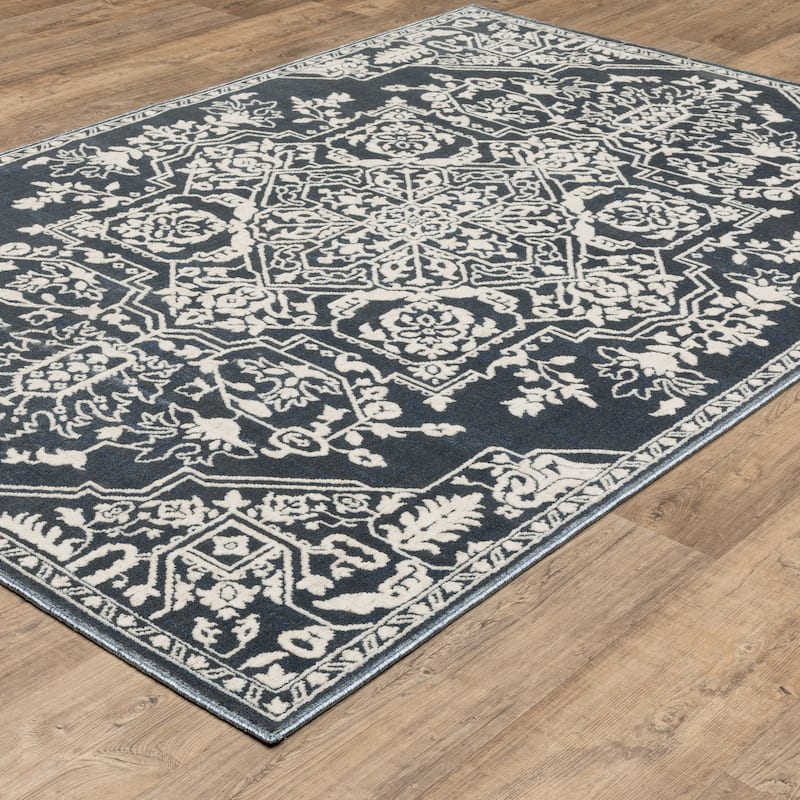 Style Haven Ingram Two-Tone Traditional Medallion Area Rug