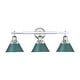 preview thumbnail 2 of 0, Yep by Golden Lighting Orwell 3-light Vanity in Chrome and Pine Green shade
