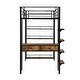 preview thumbnail 9 of 7, Metal Loft bed with Desk and Shelves
