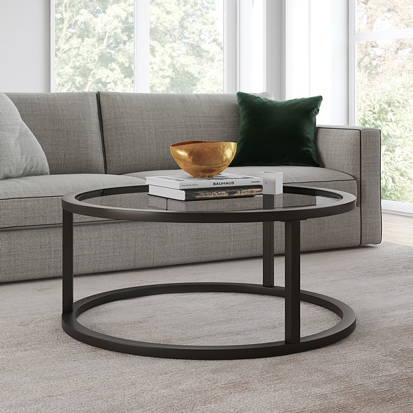 Silver Orchid Stossel Round Metal Coffee Table - Blackened Bronze