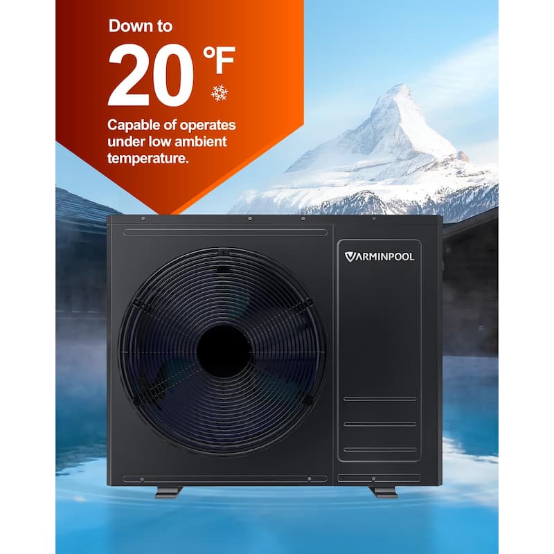 Electric Pool Heat Pump 35100 BTU for 10000 Gallon Pools - 33.3"L x 14.5"W x 27.9"H