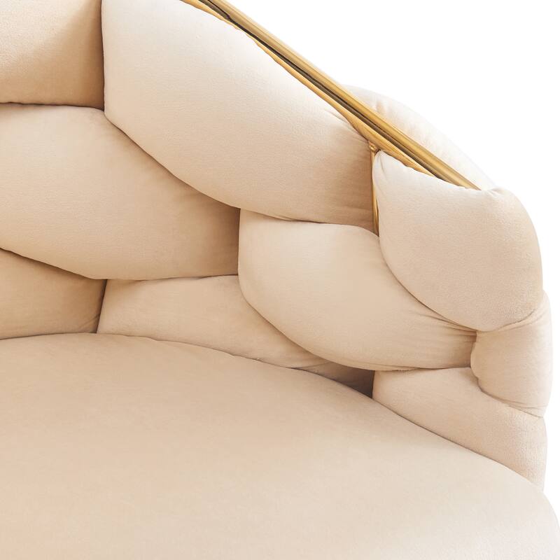 Set of 2 Luxury Handmade Accent Chair with Gold Legs, Modern Velvet Armchair Dining Chair for Living Room Bedroom